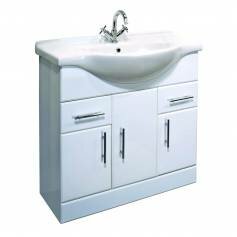 Abbott Bathroom Vanity Units - 880mm Gloss White Basin Unit - Single Tap Hole  